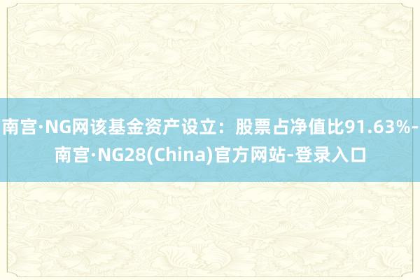 南宫·NG网该基金资产设立：股票占净值比91.63%-南宫·NG28(China)官方网站-登录入口