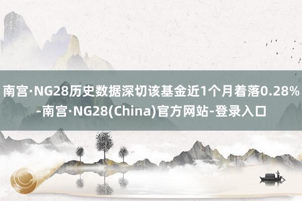 南宫·NG28历史数据深切该基金近1个月着落0.28%-南宫·NG28(China)官方网站-登录入口