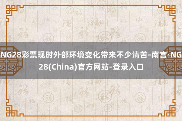 NG28彩票现时外部环境变化带来不少清苦-南宫·NG28(China)官方网站-登录入口