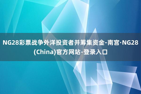 NG28彩票战争外洋投资者并筹集资金-南宫·NG28(China)官方网站-登录入口