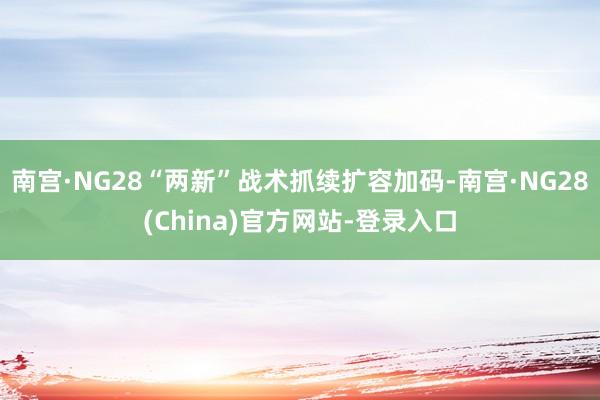 南宫·NG28“两新”战术抓续扩容加码-南宫·NG28(China)官方网站-登录入口
