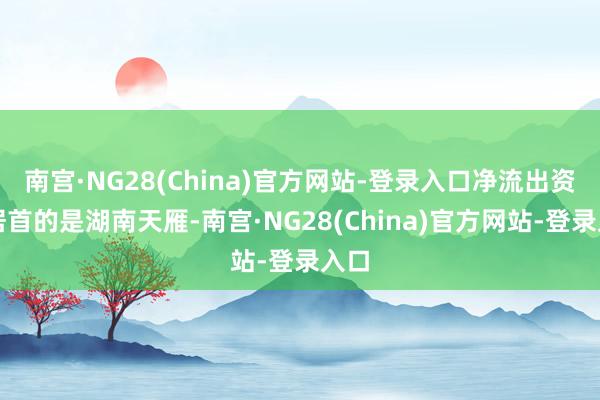 南宫·NG28(China)官方网站-登录入口净流出资金居首的是湖南天雁-南宫·NG28(China)官方网站-登录入口